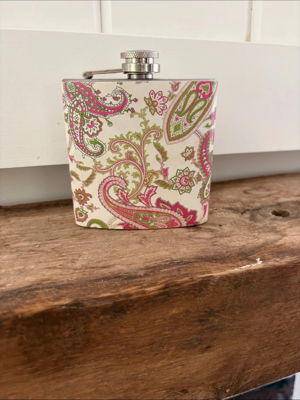 Urban Outfitters Pink Green Paisley Flask